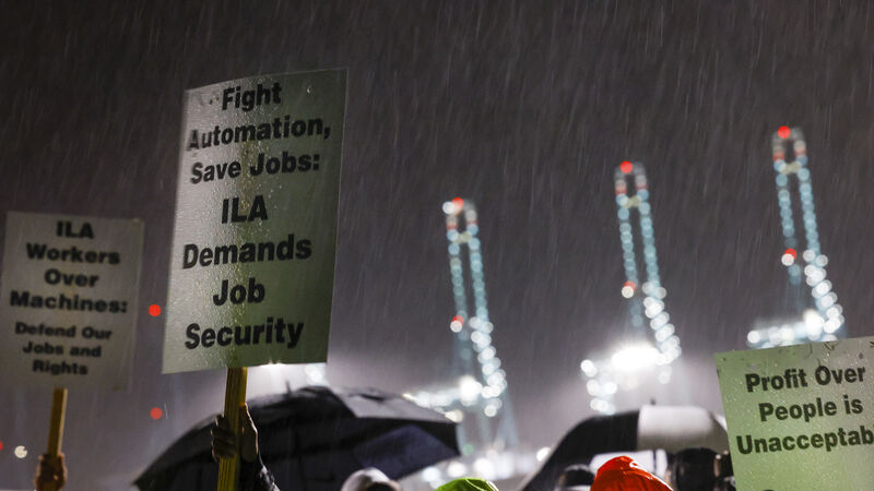 Dockworkers at US ports go on strike amid standoff risking new shortages