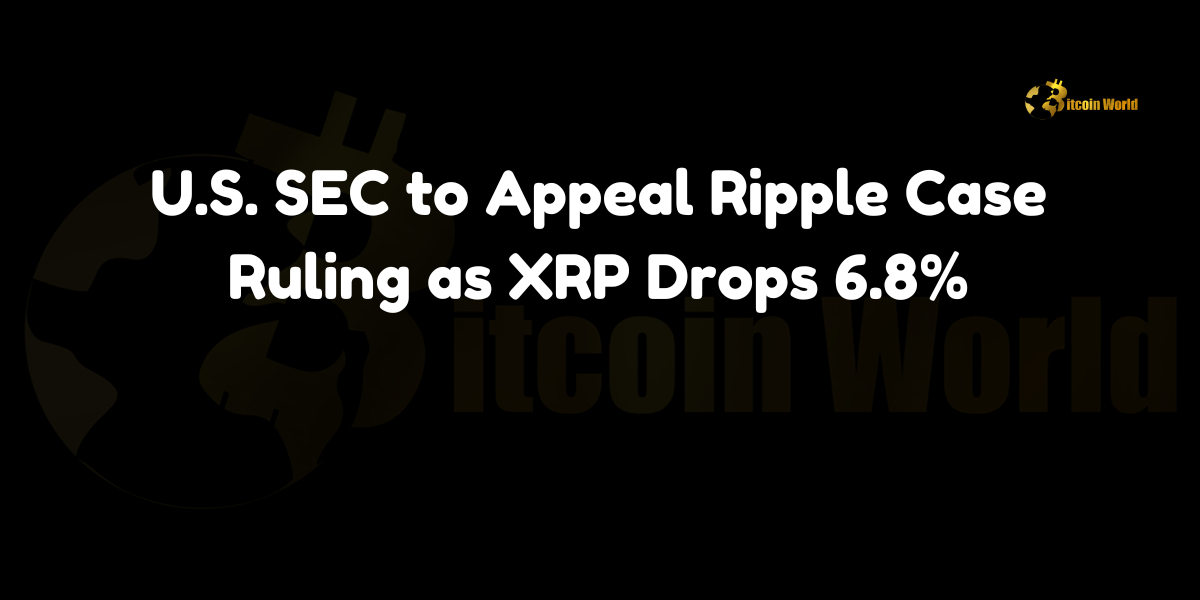 US SEC to appeal Ripple case ruling as XRP drops 6.8%