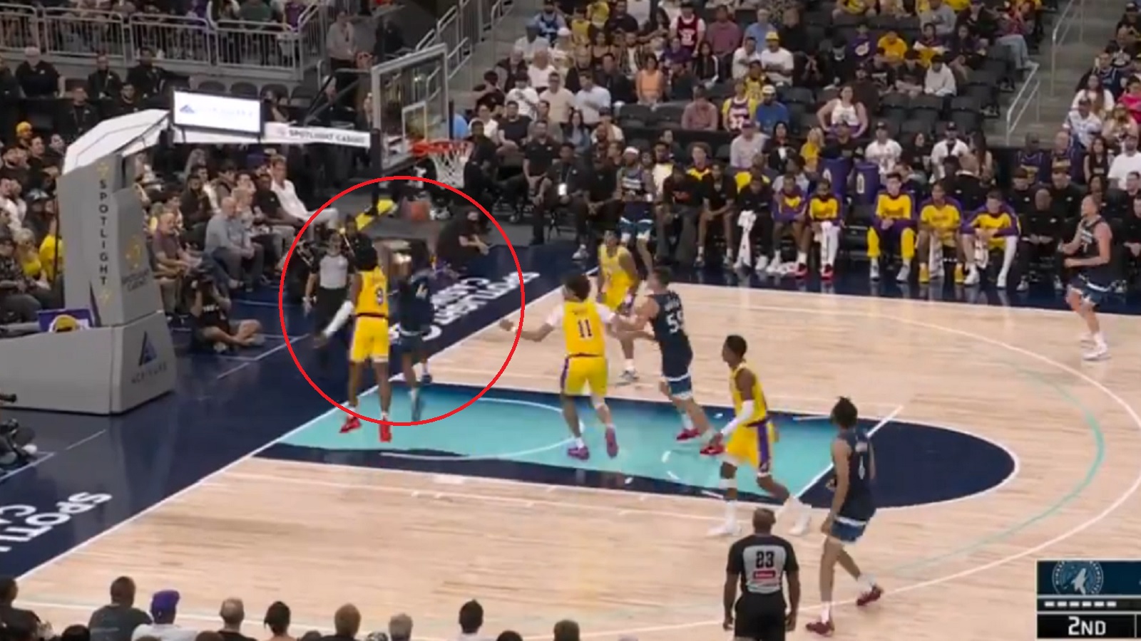 Bronny James gets chasedown block in Lakers’ preseason game