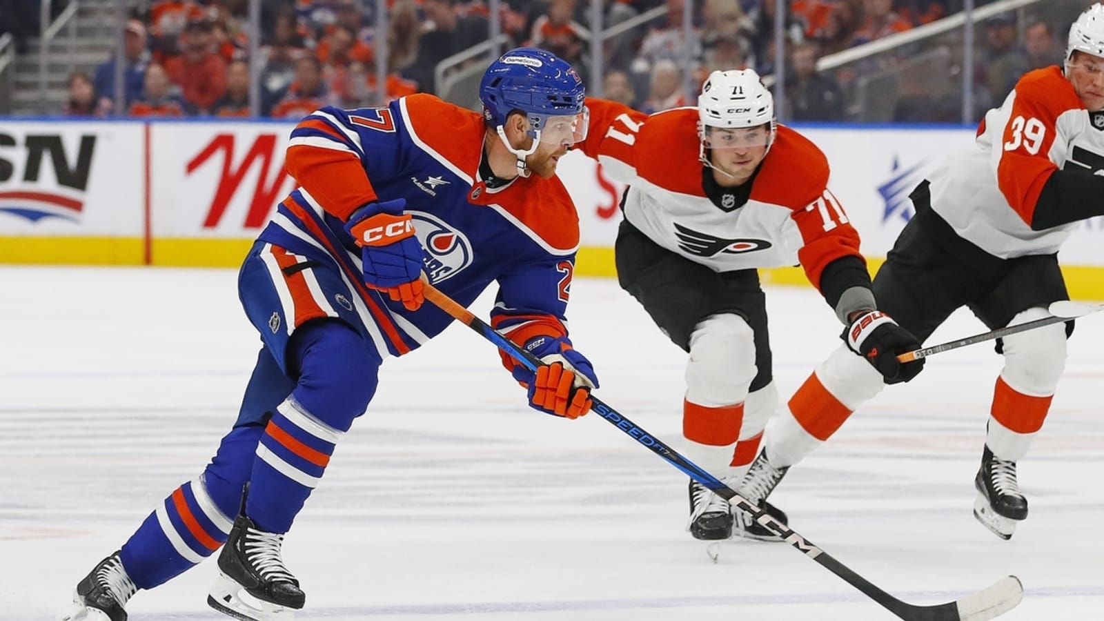 Oilers land first win, slide by Flyers in OT