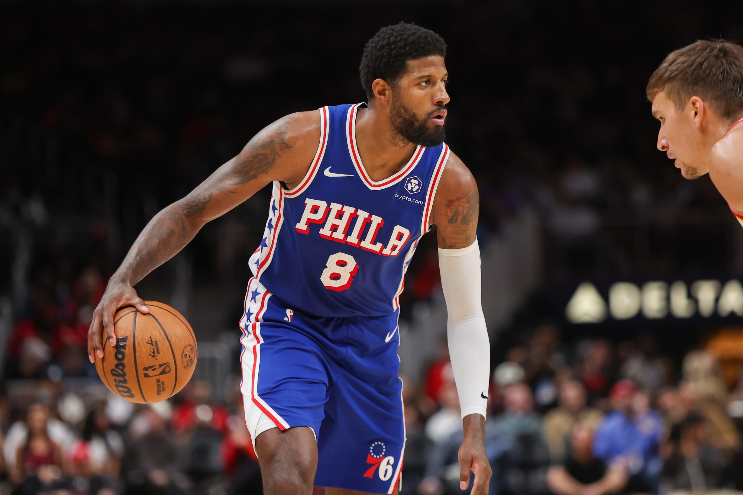 Paul George knee injury spoils Sixers win over Hawks