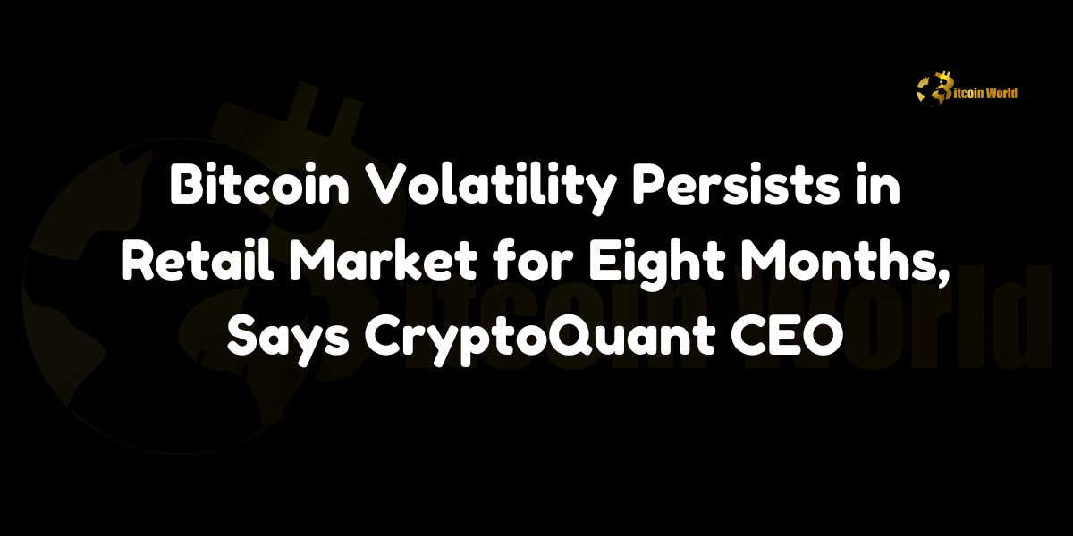 Bitcoin volatility persists in retail market for eight months, says CryptoQuant CEO